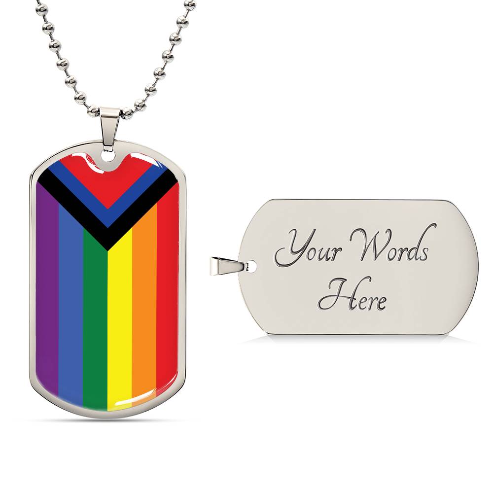 Pride Dog Tag Style Necklace - Engravable Collection 1