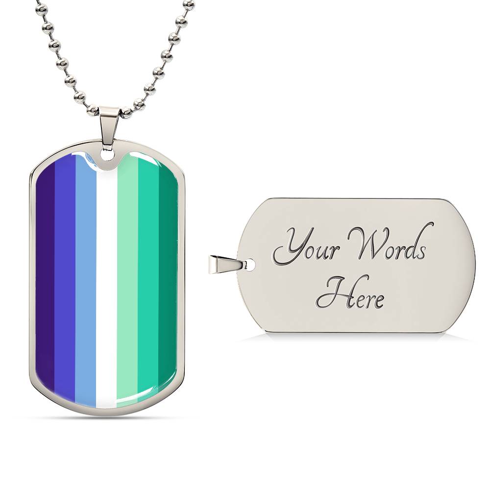 Pride Dog Tag Style Necklace - Engravable Collection 1