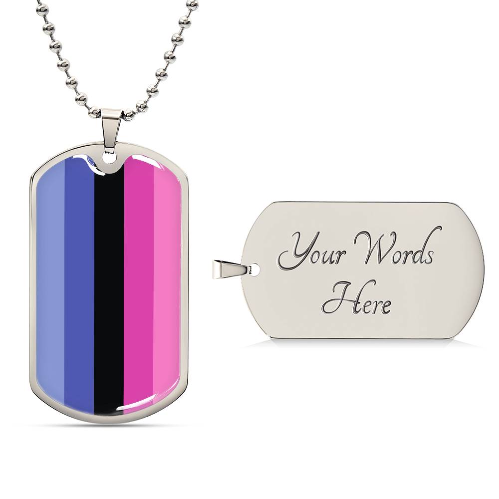 Pride Dog Tag Style Necklace - Engravable Collection 1