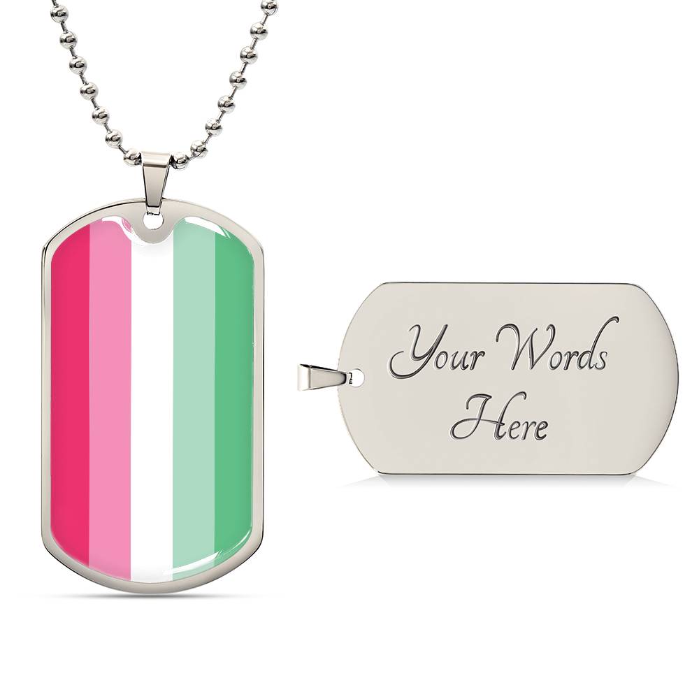 Pride Dog Tag Style Necklace - Engravable Collection 2