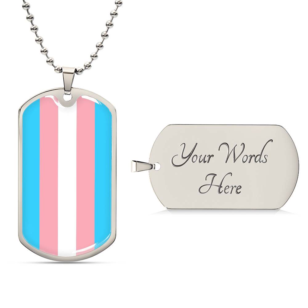 Pride Dog Tag Style Necklace - Engravable Collection 1