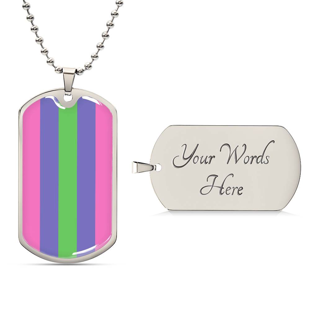 Pride Dog Tag Style Necklace - Engravable Collection 2