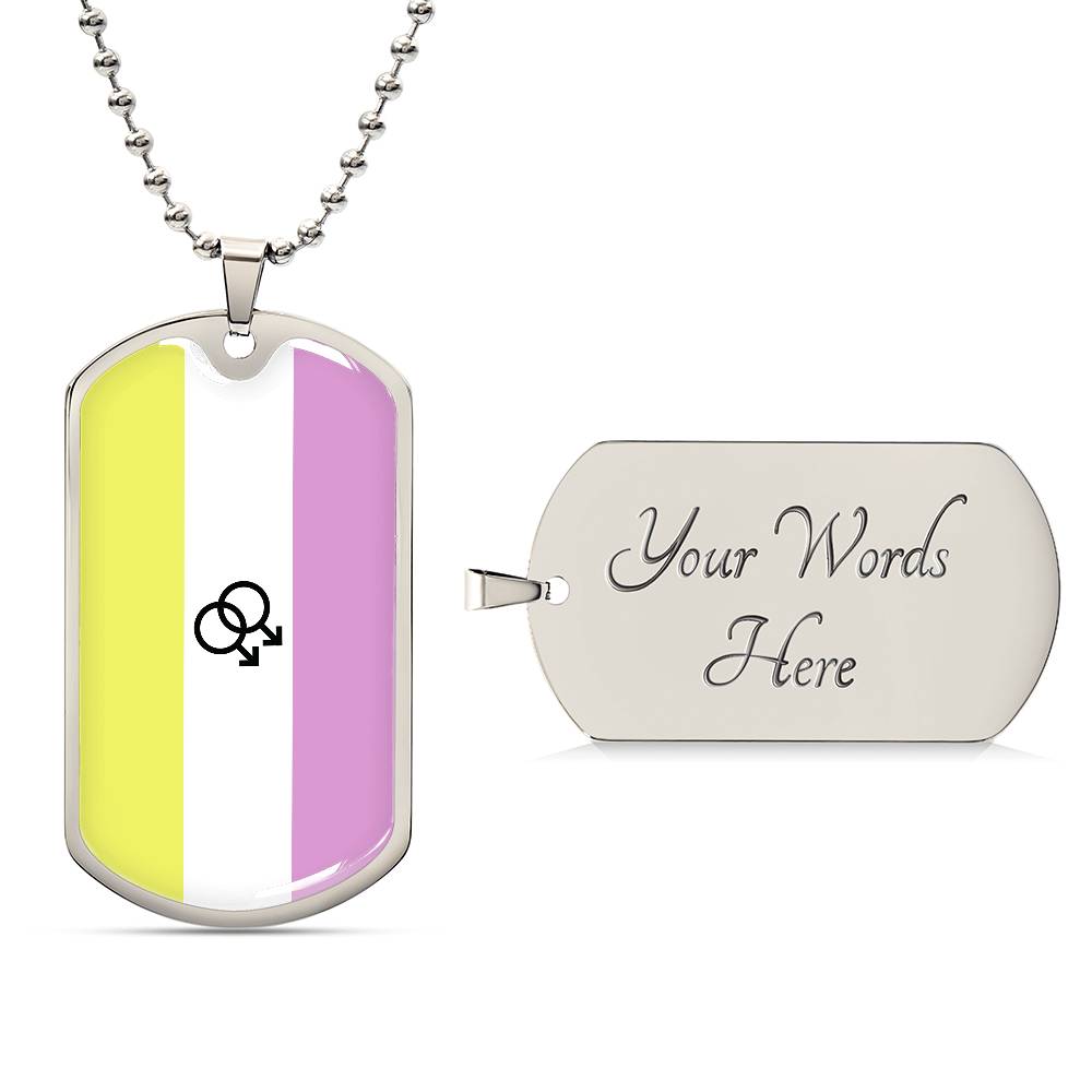 Pride Dog Tag Style Necklace - Engravable Collection 1