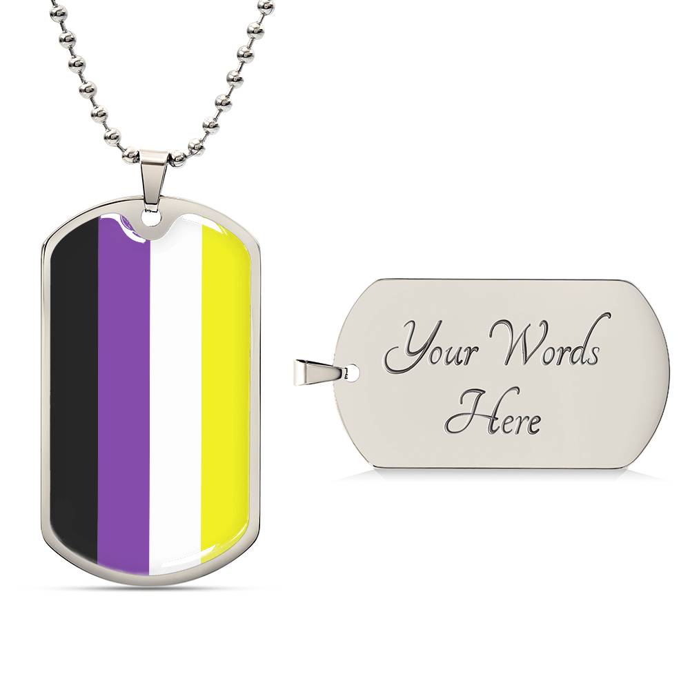 Pride Dog Tag Style Necklace - Engravable Collection 2