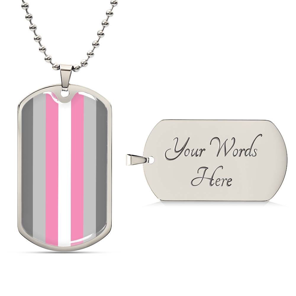 Pride Dog Tag Style Necklace - Engravable Collection 2