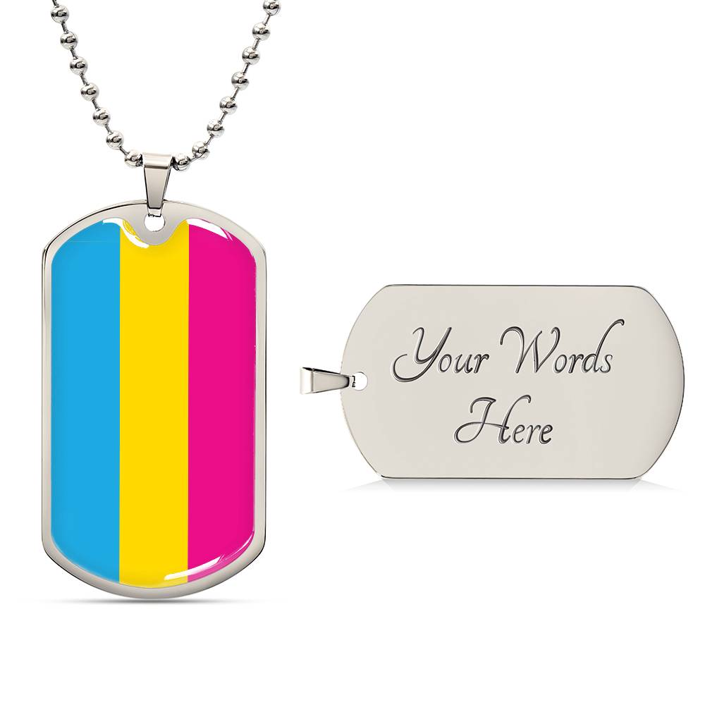 Pride Dog Tag Style Necklace - Engravable Collection 1