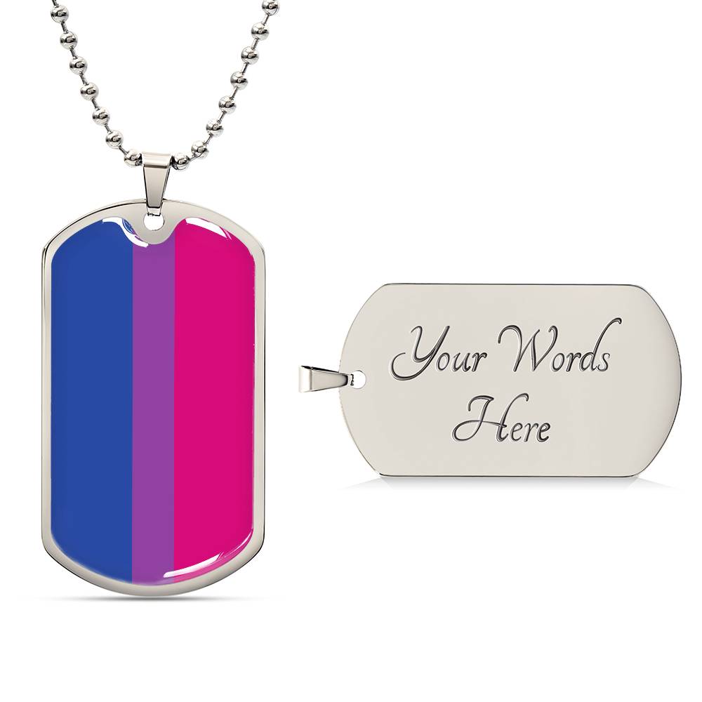 Pride Dog Tag Style Necklace - Engravable Collection 1