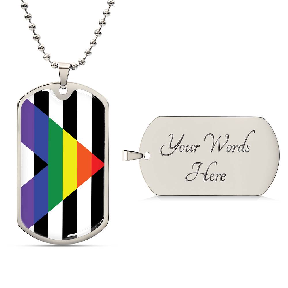 Pride Dog Tag Style Necklace - Engravable Collection 1