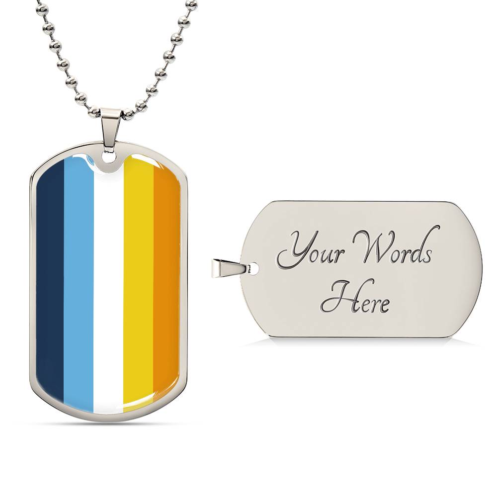 Pride Dog Tag Style Necklace - Engravable Collection 2