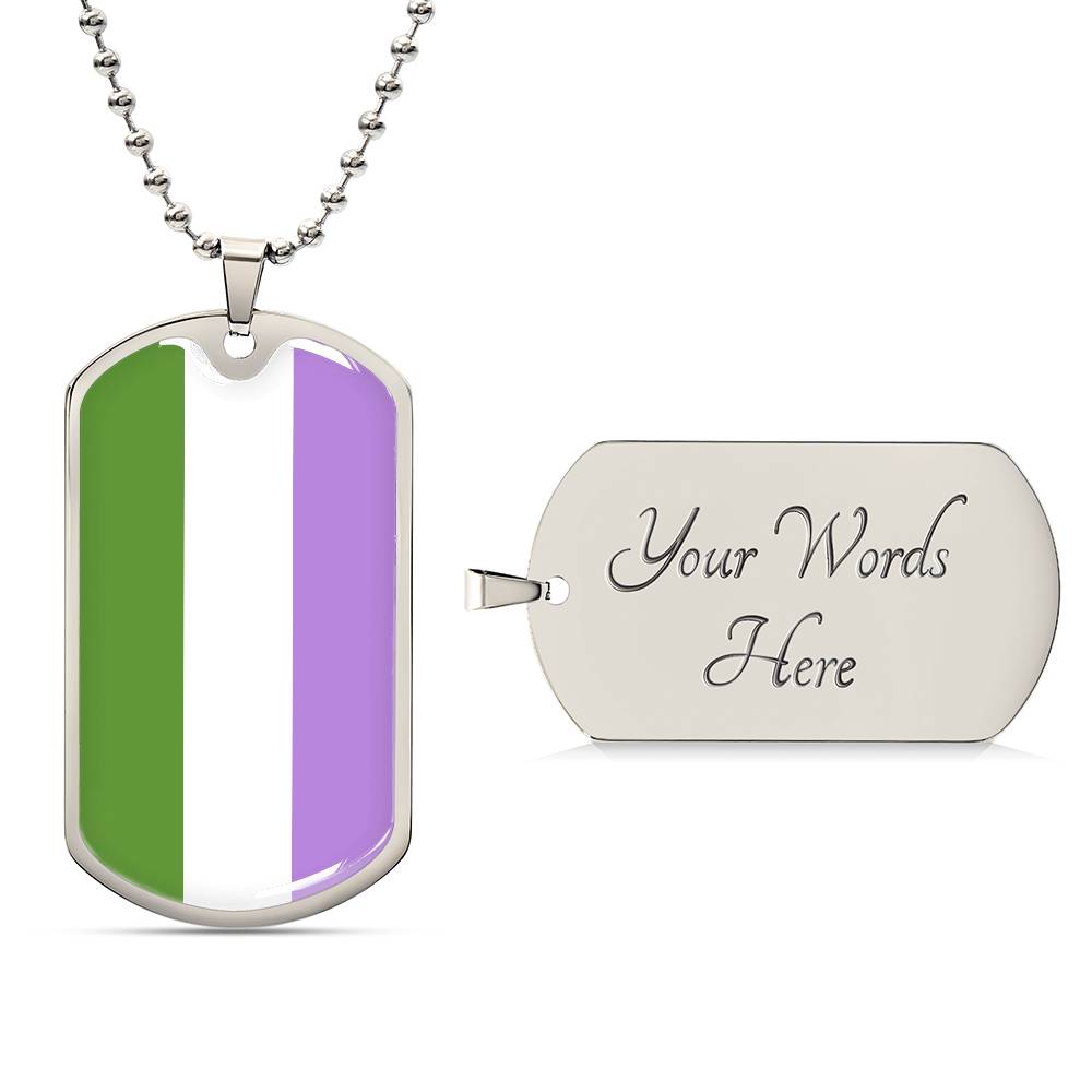 Pride Dog Tag Style Necklace - Engravable Collection 1