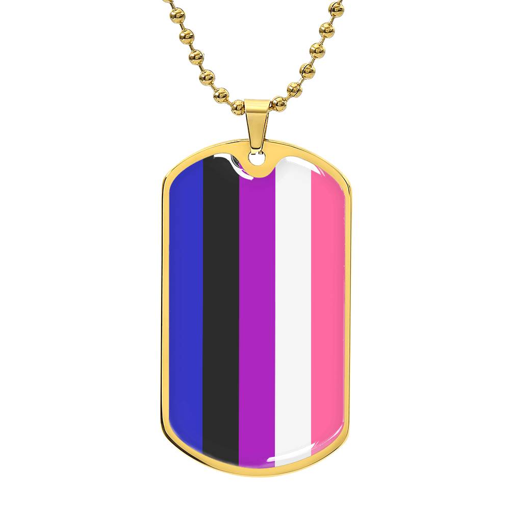 Pride Dog Tag Style Necklace - Engravable Collection 2