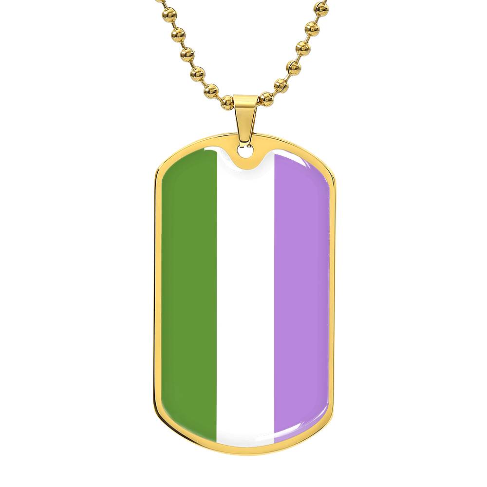 Pride Dog Tag Style Necklace - Engravable Collection 1