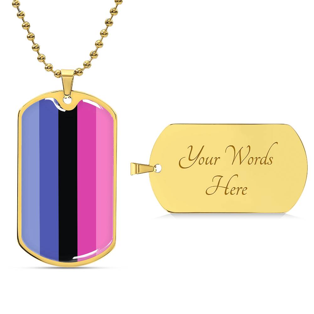 Pride Dog Tag Style Necklace - Engravable Collection 1