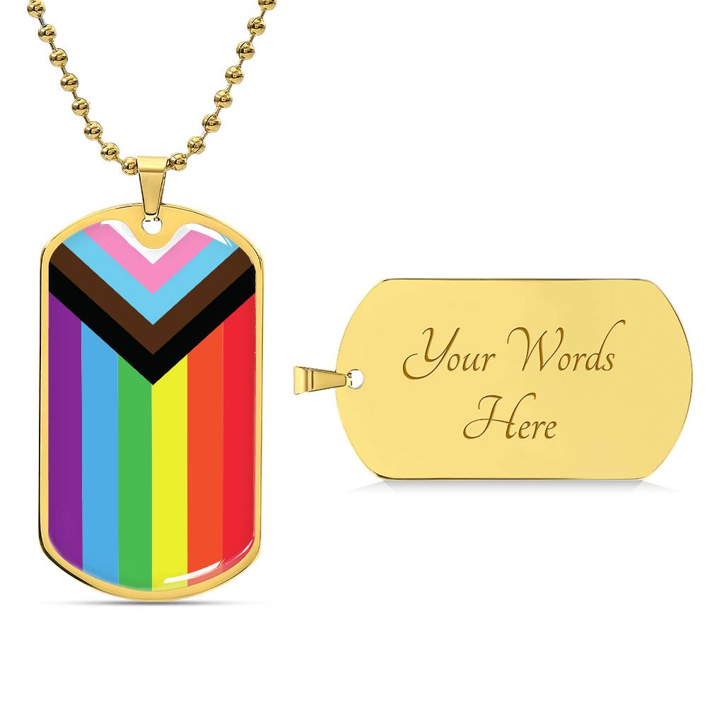 Pride Dog Tag Style Necklace - Engravable Collection 1