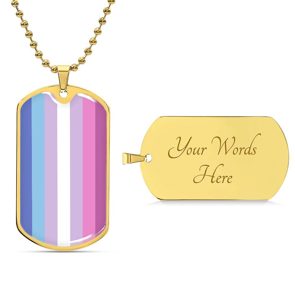 Pride Dog Tag Style Necklace - Engravable Collection 2