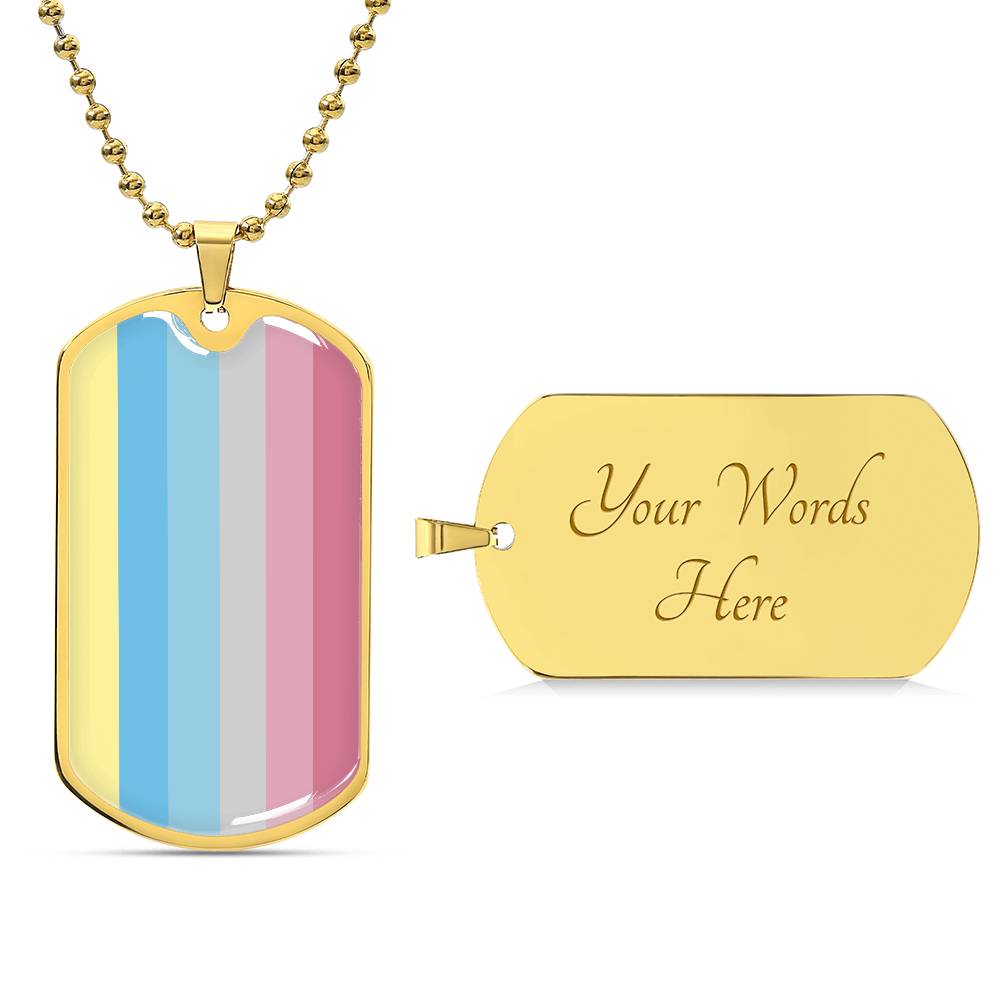 Pride Dog Tag Style Necklace - Engravable Collection 1