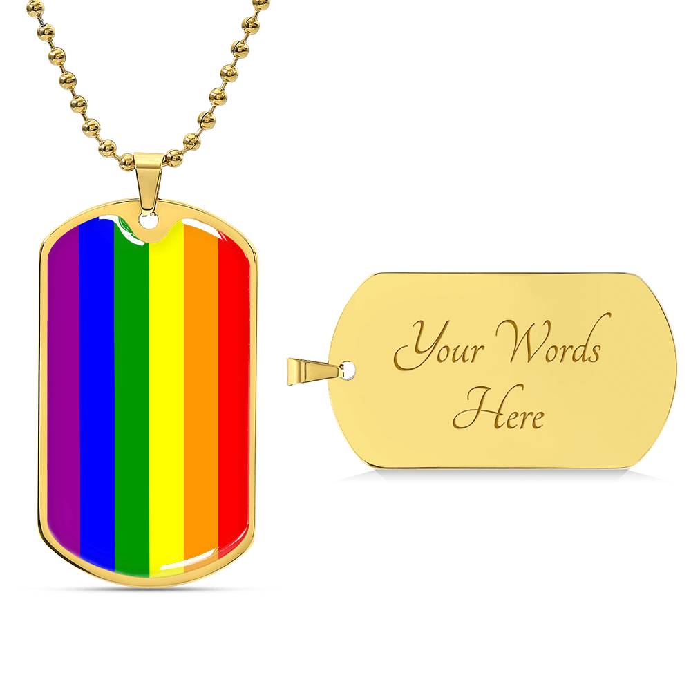 Pride Dog Tag Style Necklace - Engravable Collection 1