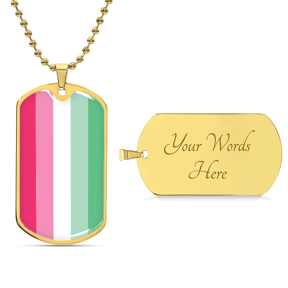 Pride Dog Tag Style Necklace - Engravable Collection 2