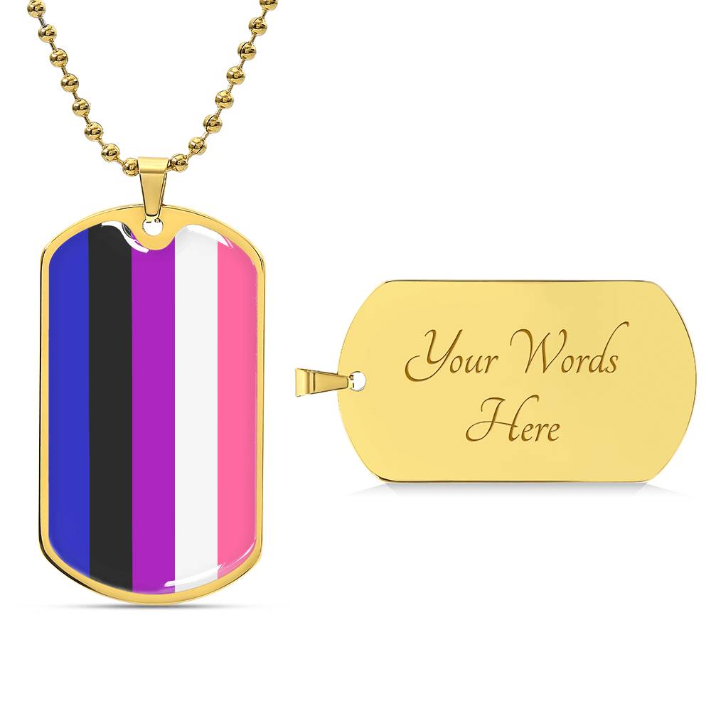 Pride Dog Tag Style Necklace - Engravable Collection 2