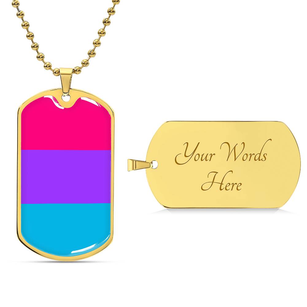 Pride Dog Tag Style Necklace - Engravable Collection 2