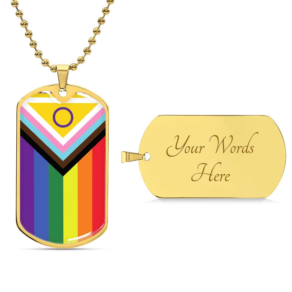 Pride Dog Tag Style Necklace - Engravable Collection 1