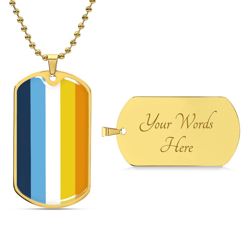 Pride Dog Tag Style Necklace - Engravable Collection 2