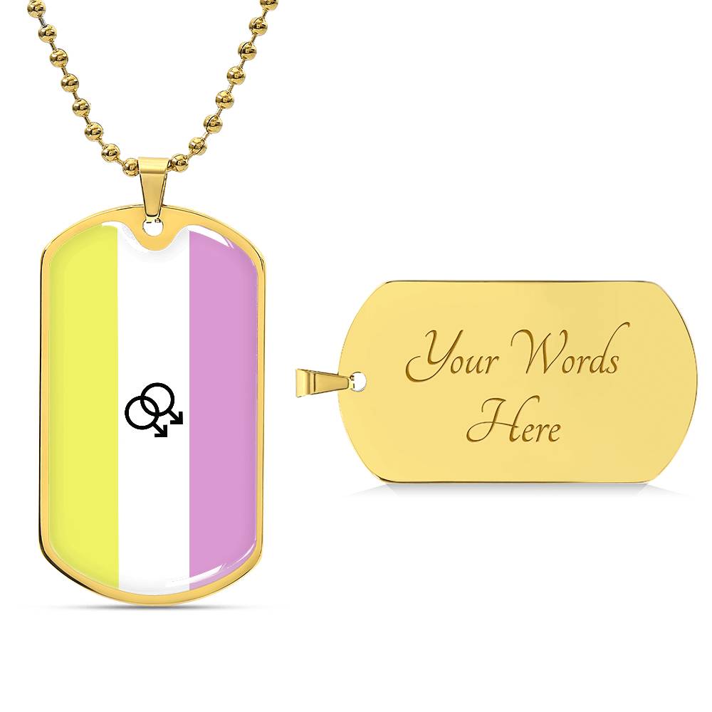 Pride Dog Tag Style Necklace - Engravable Collection 1