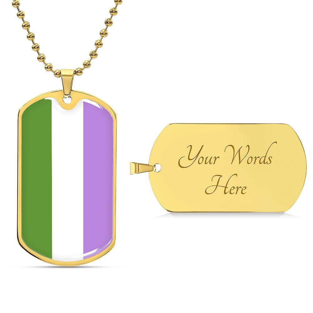 Pride Dog Tag Style Necklace - Engravable Collection 1