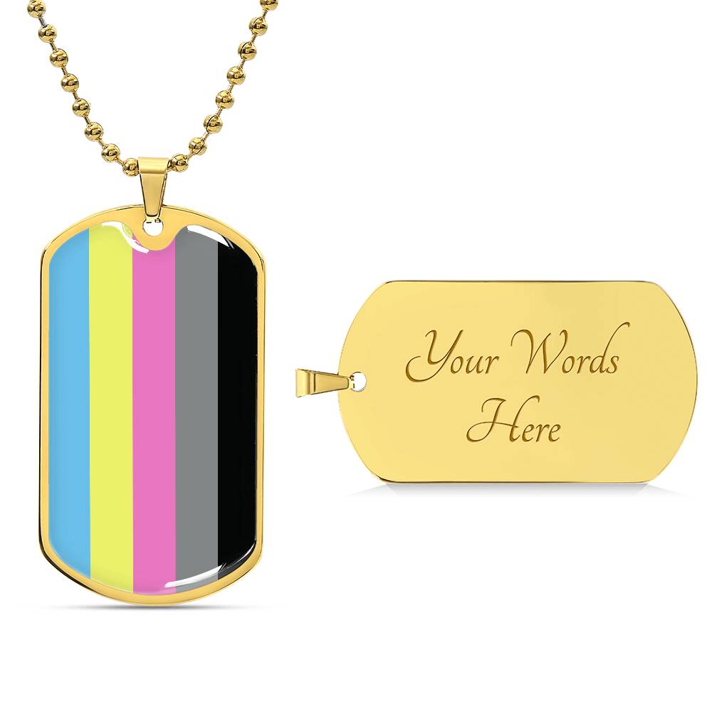 Pride Dog Tag Style Necklace - Engravable Collection 2