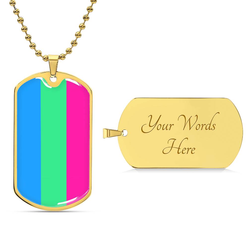 Pride Dog Tag Style Necklace - Engravable Collection 2