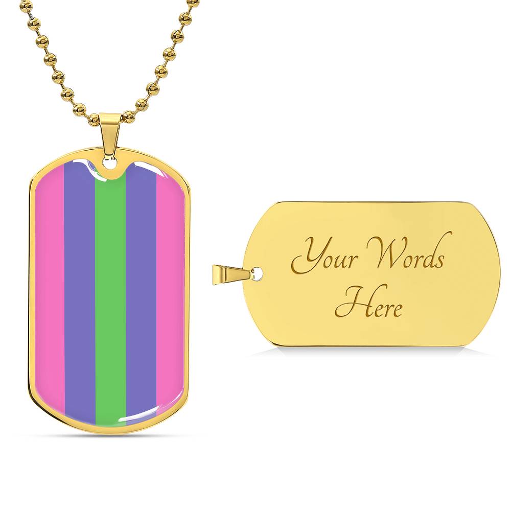 Pride Dog Tag Style Necklace - Engravable Collection 2