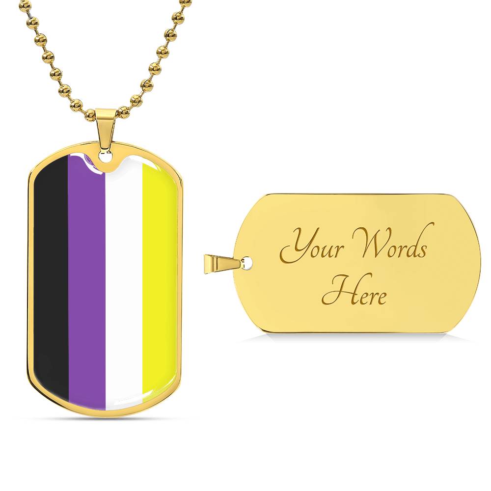 Pride Dog Tag Style Necklace - Engravable Collection 2