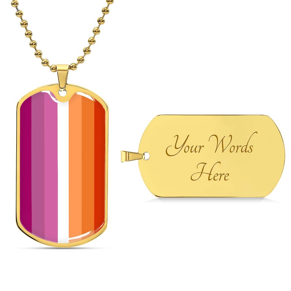 Pride Dog Tag Style Necklace - Engravable Collection 1