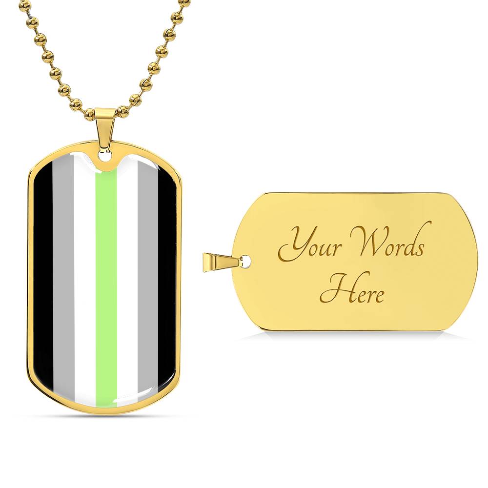 Pride Dog Tag Style Necklace - Engravable Collection 2