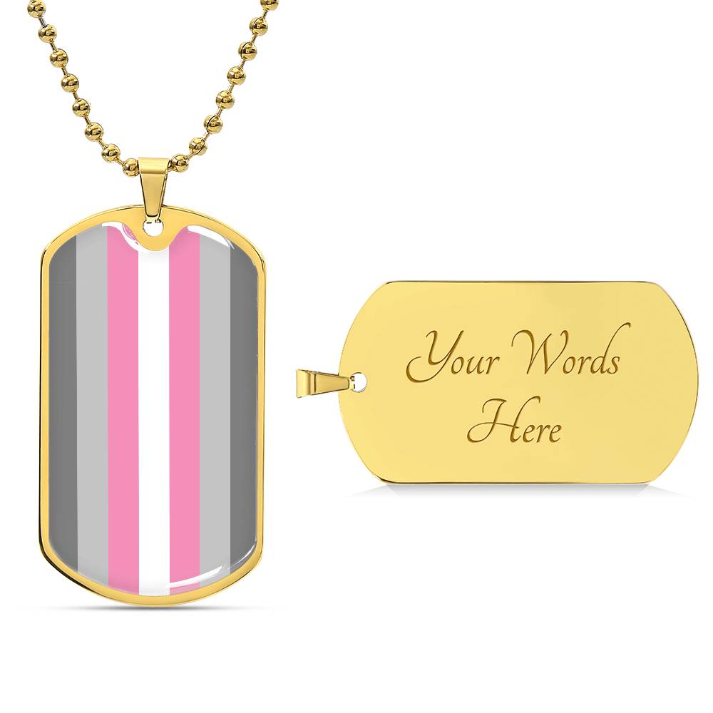 Pride Dog Tag Style Necklace - Engravable Collection 2