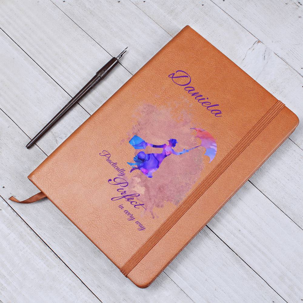 Personalized Vegan Leather Journal - Practically Perfect in Every Way - Mary Poppins