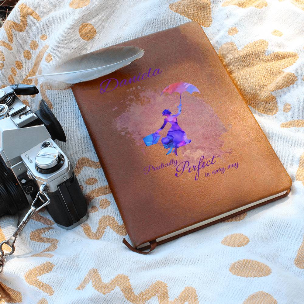 Personalized Vegan Leather Journal - Practically Perfect in Every Way - Mary Poppins