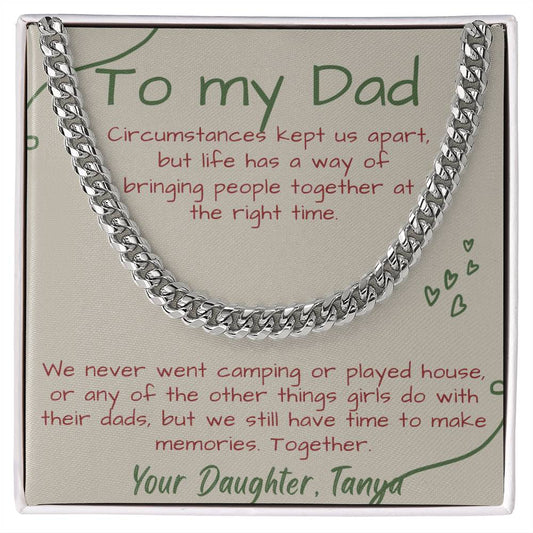 To Biological Father from Daughter | Message from Adopted Child to Dad | Emotional, Heartfelt Gift for Reunions, Birthday, Father's Day