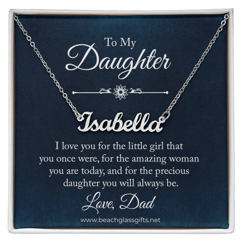 To Daughter from Dad Personalized Name Necklace