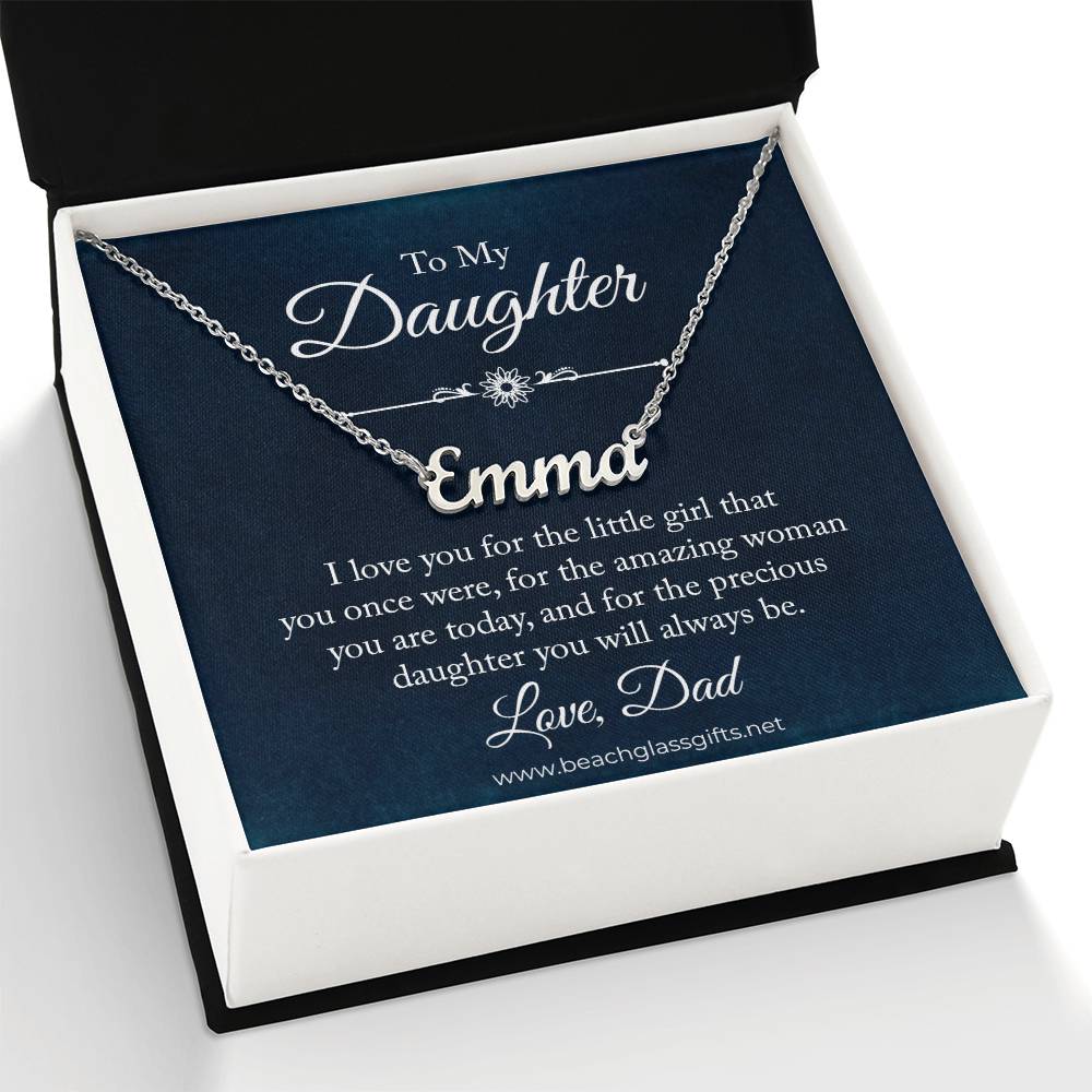 To Daughter from Dad Personalized Name Necklace