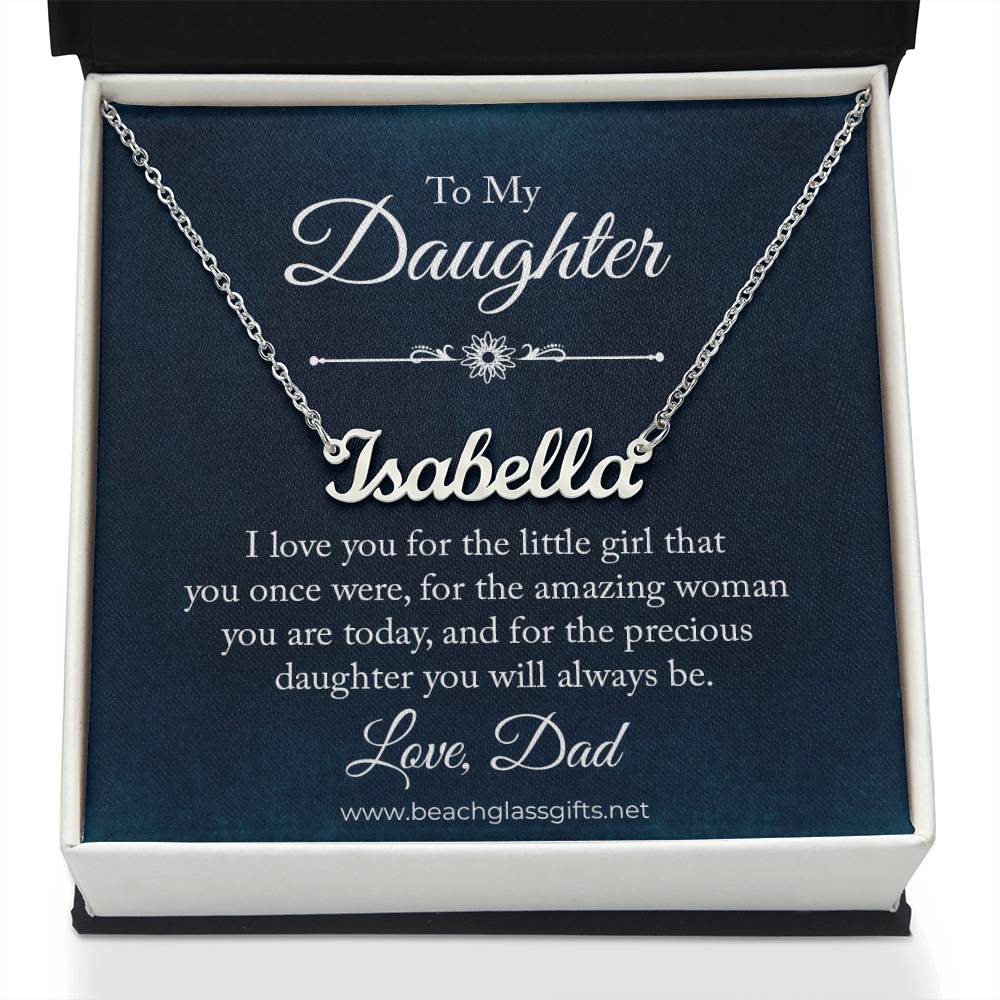 To Daughter from Dad Personalized Name Necklace