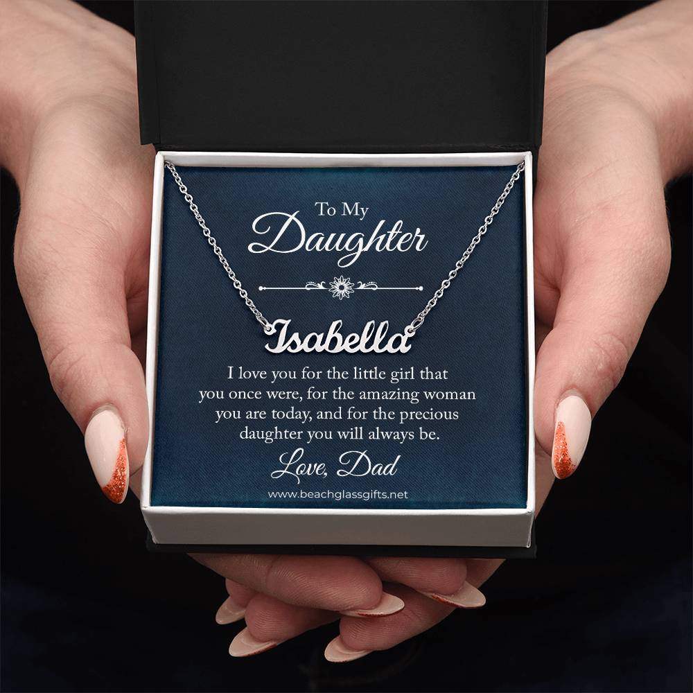 To Daughter from Dad Personalized Name Necklace