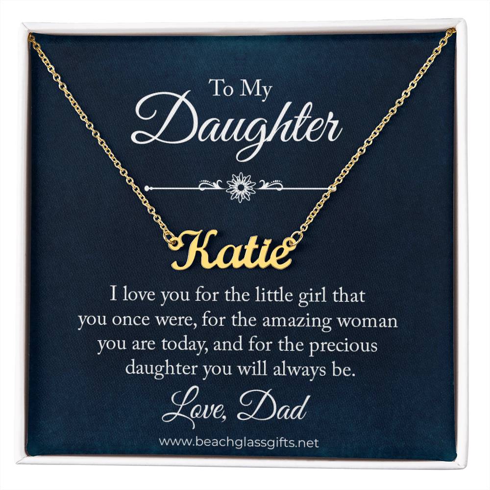 To Daughter from Dad Personalized Name Necklace