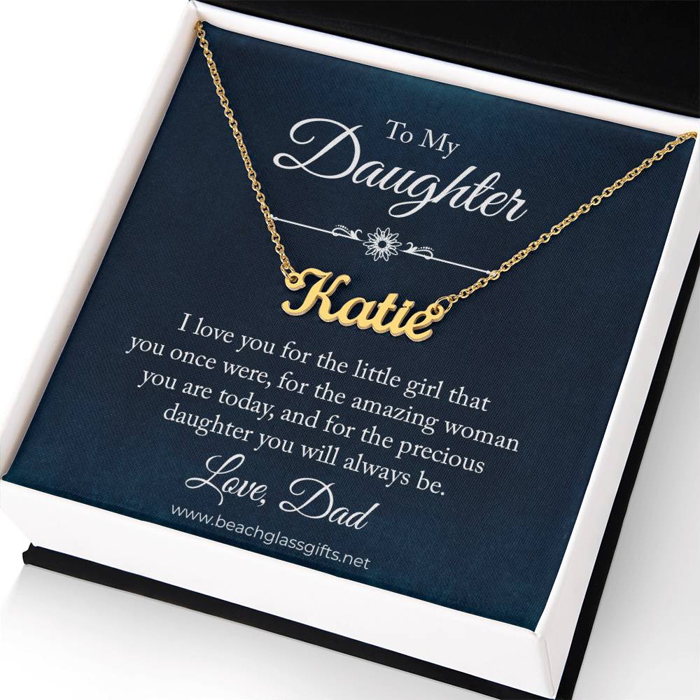 To Daughter from Dad Personalized Name Necklace