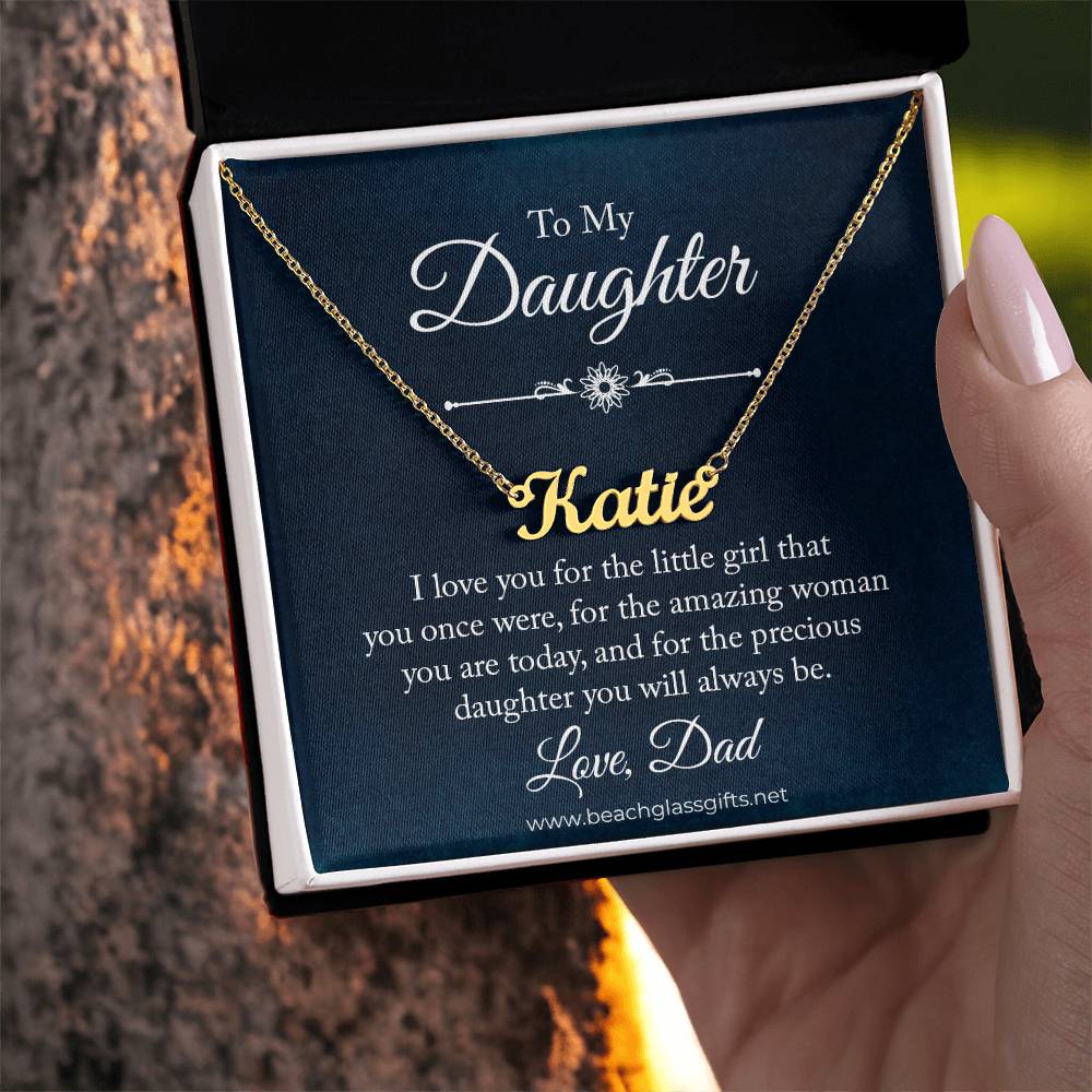 To Daughter from Dad Personalized Name Necklace