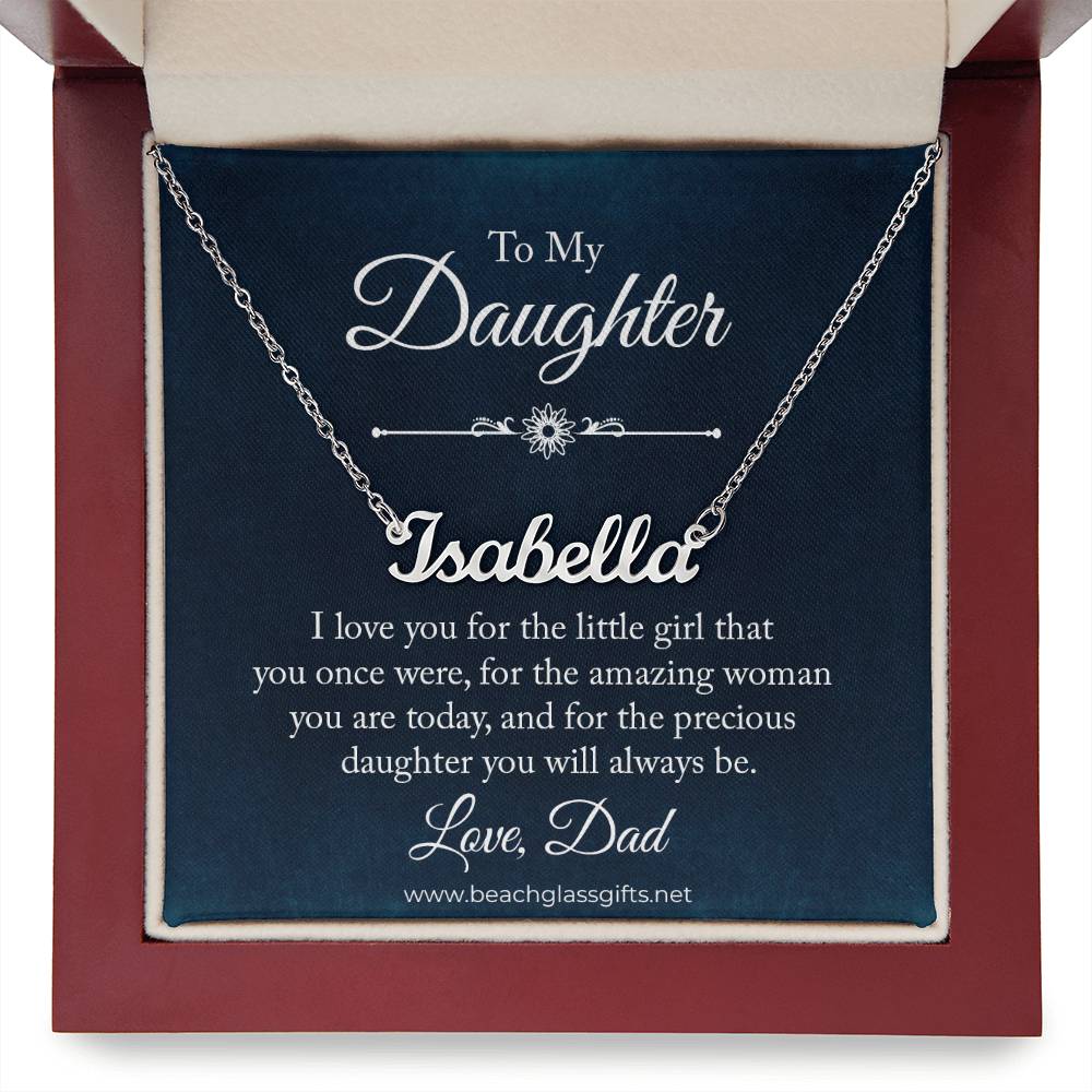 To Daughter from Dad Personalized Name Necklace