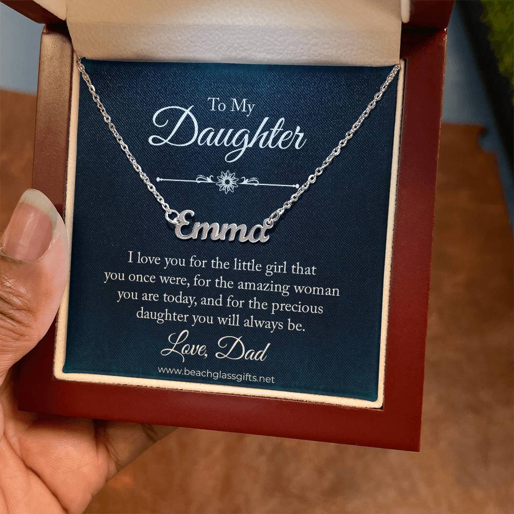 To Daughter from Dad Personalized Name Necklace