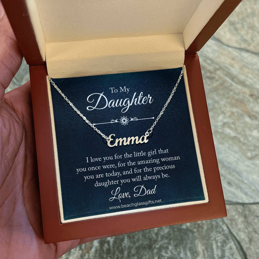 To Daughter from Dad Personalized Name Necklace