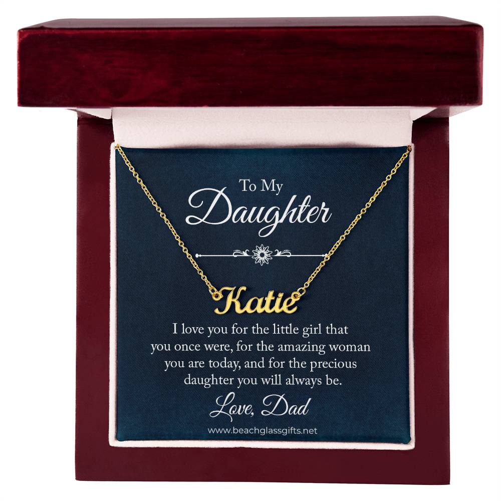 To Daughter from Dad Personalized Name Necklace