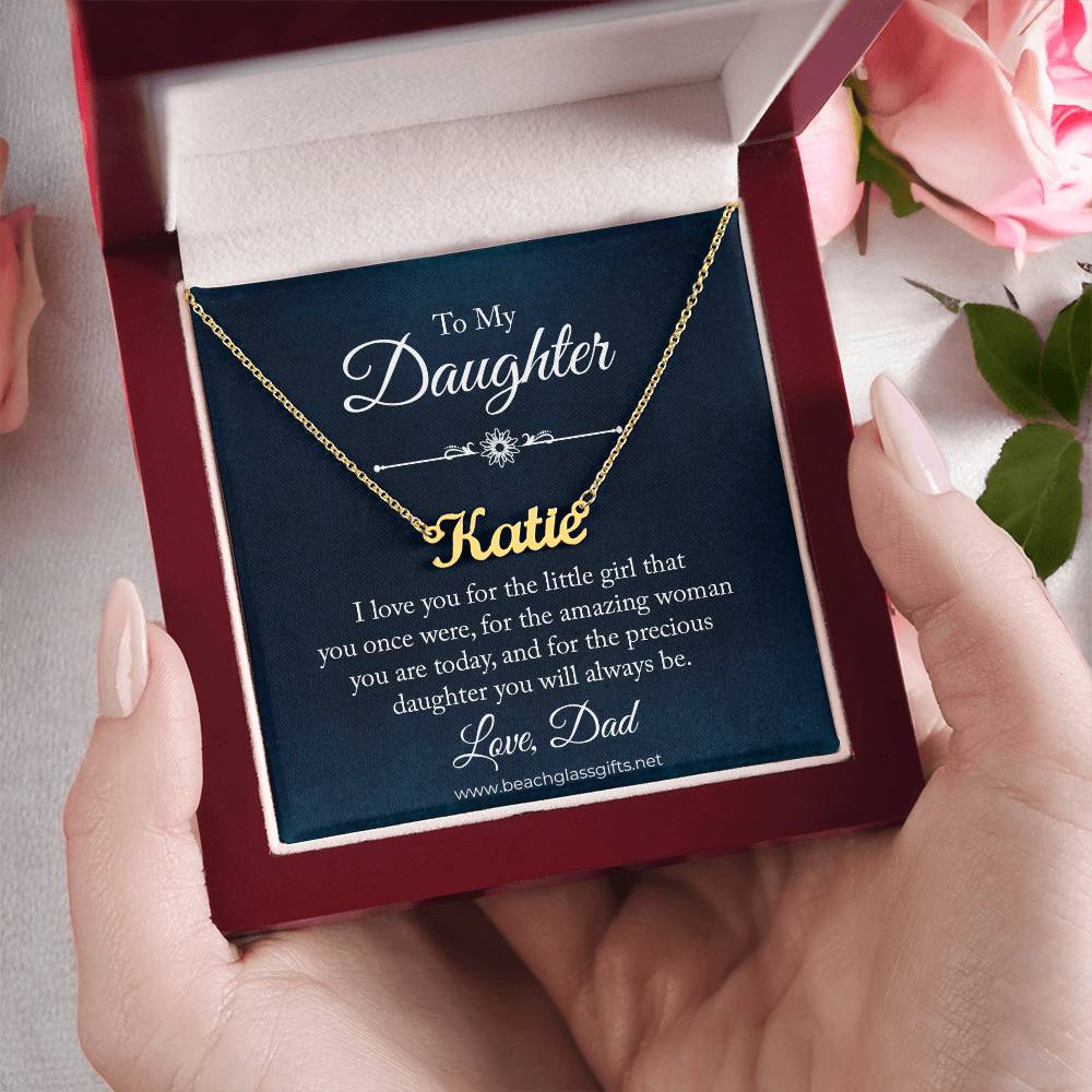 To Daughter from Dad Personalized Name Necklace